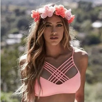 Pink Bandage Cut-Out Halter Bikini – Sexy and Stylish Swimwear