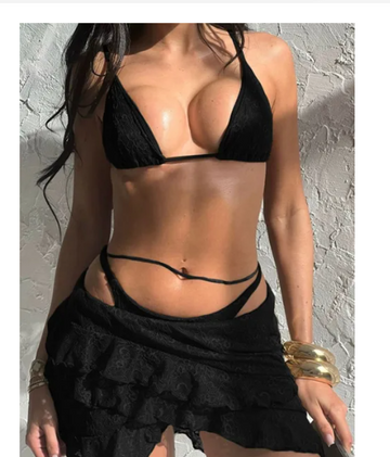 Joskaa Lace Jacquard 3-Piece Set – Sexy Summer Beach Outfit