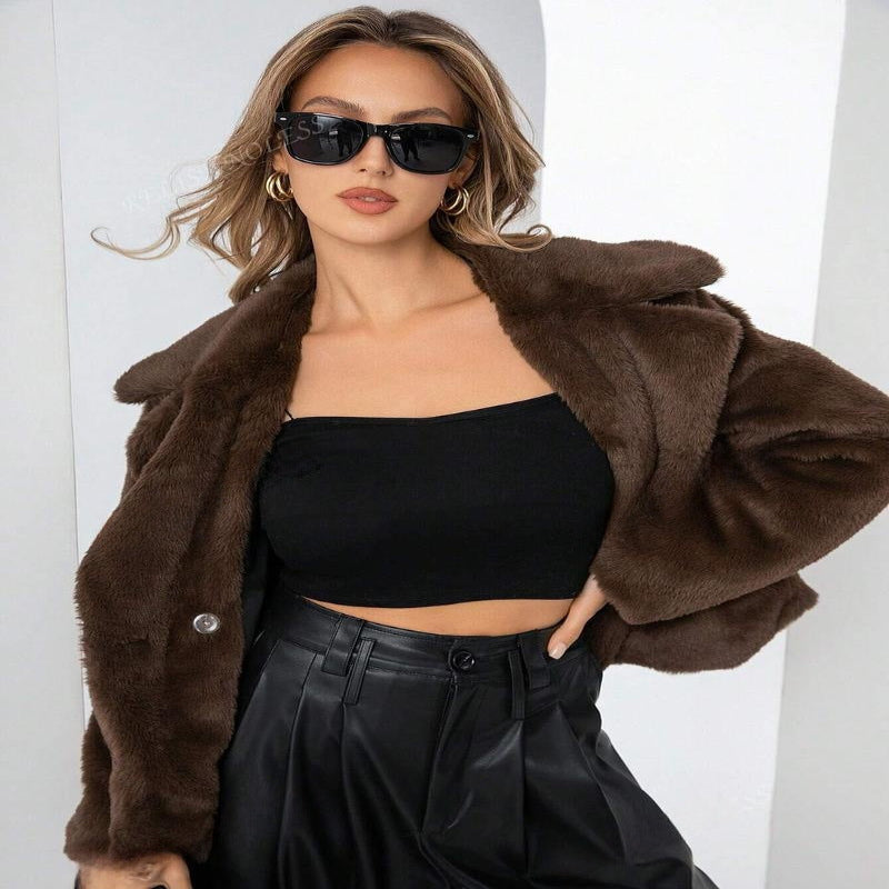 Fashion Loose Short Faux Fox Fur Coat – Fresh & Sweet Style