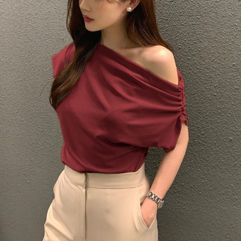 Summer Irregular Shoulder Top – Chic & Modern