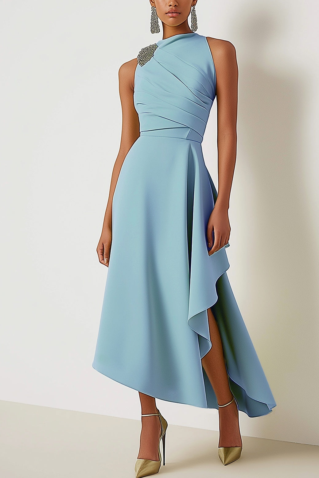 Wedding Guest Party Dress – Sage Green Elegance