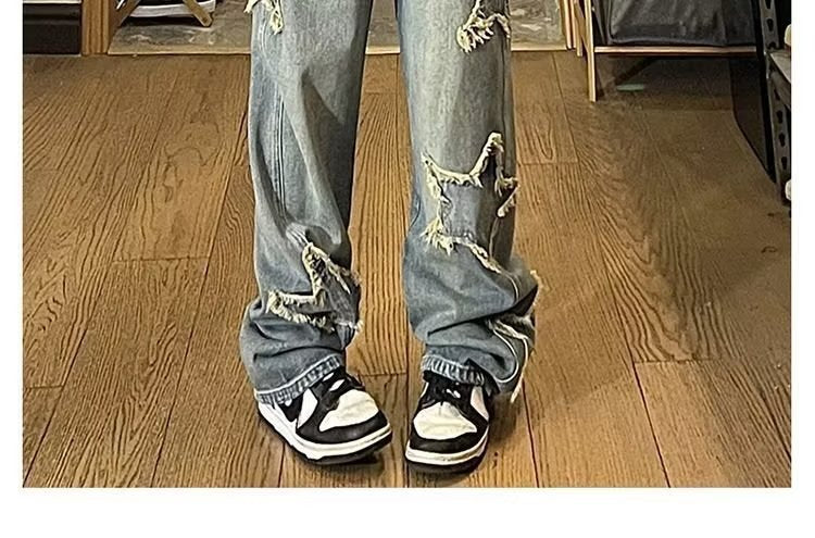 Personality Jeans – Women's High-Waist Straight-Leg Pants with Fashionable Design