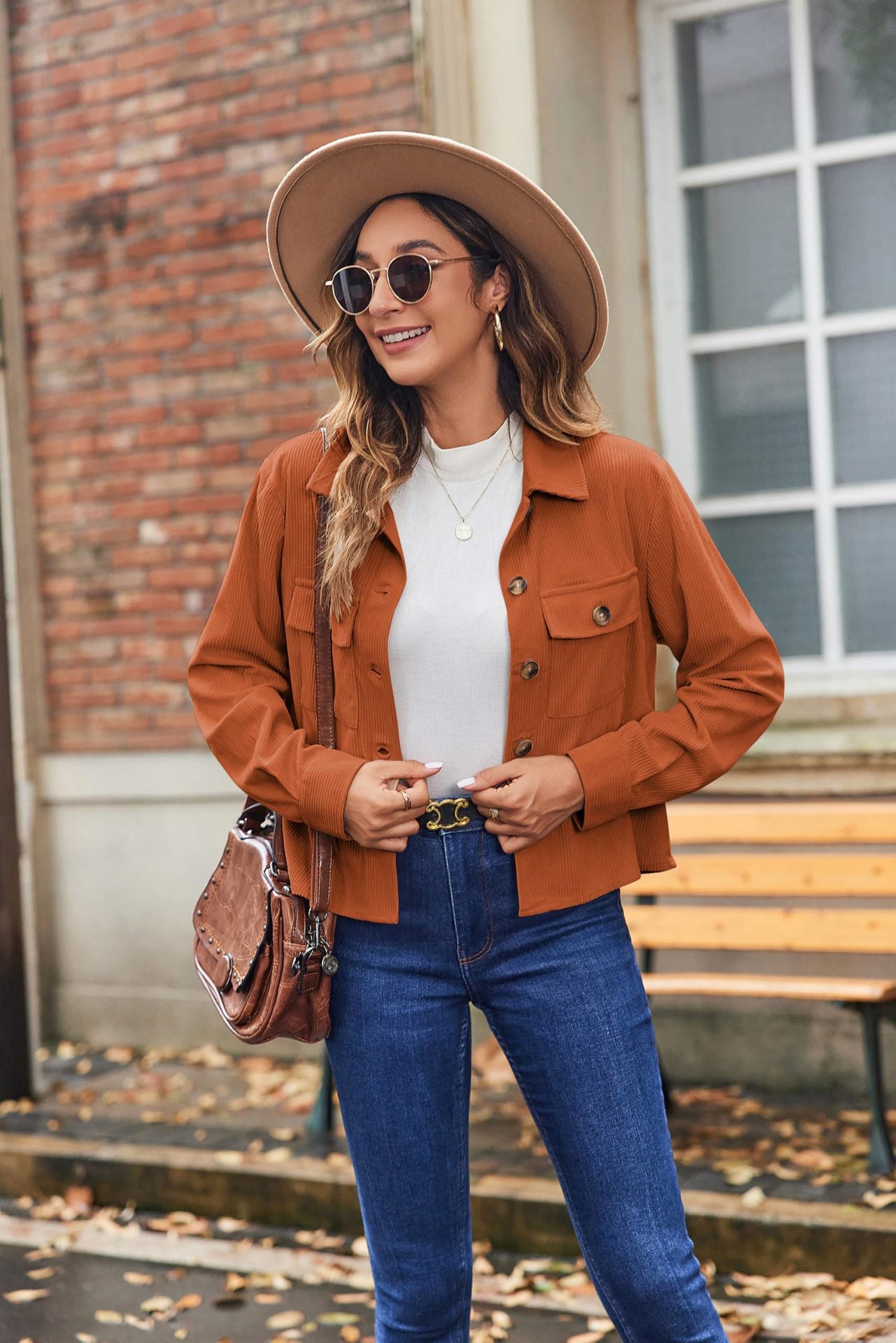 Women's Fashion Casual Short Corduroy Button Jacket – Stylish & Versatile