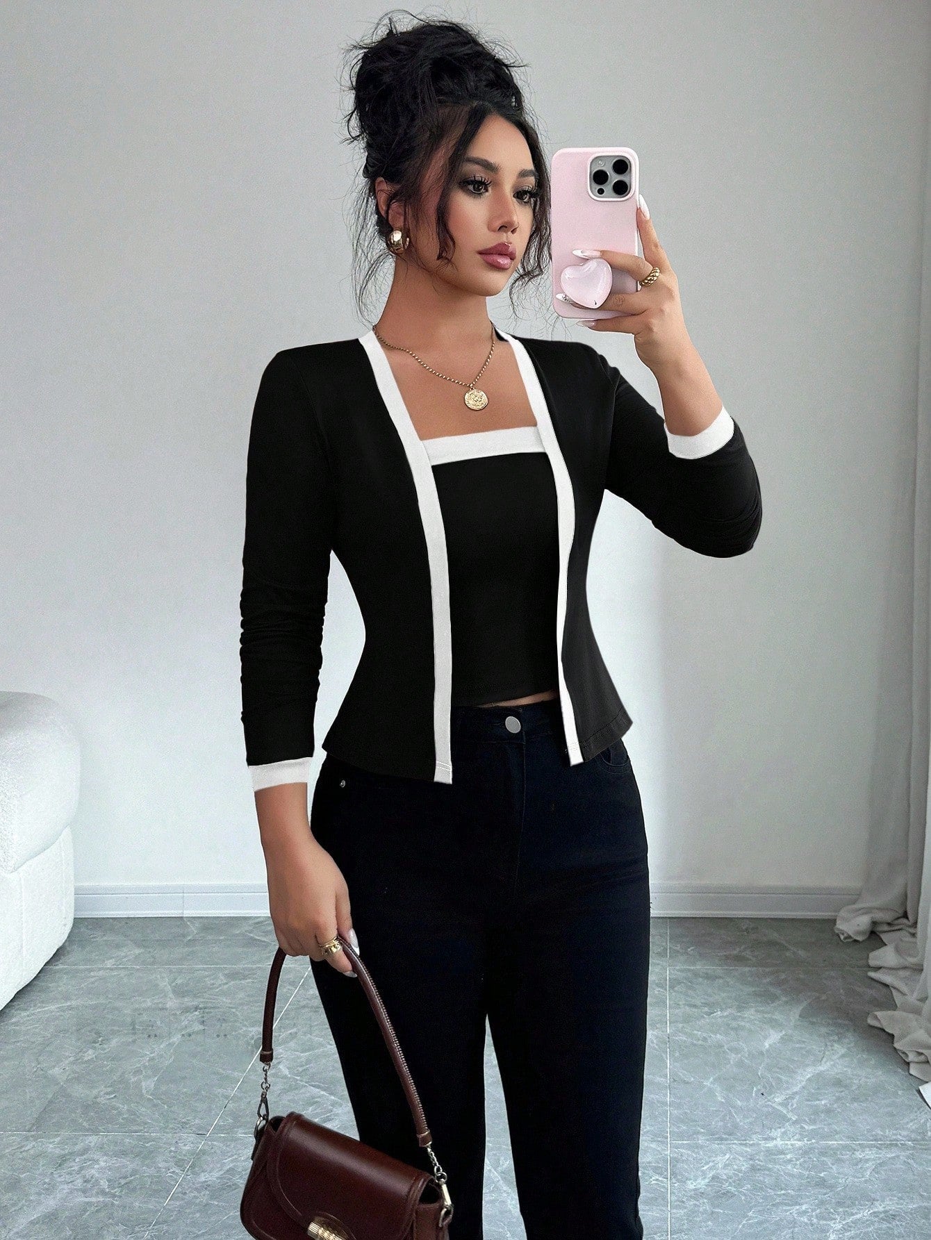 Women’s Cardigan Jacket & Vest Two-Piece Set – Effortless Layering