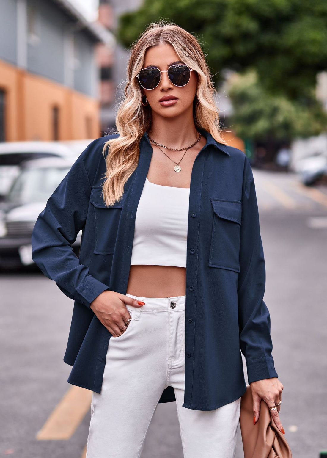 Polo Collar Long Sleeve Coat Shirt – Effortless Casual Style