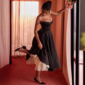 Women's V-Neck Sleeveless Puffy Long Dress – Elegant Maxi Dress for Parties