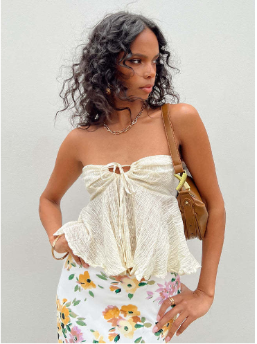 CHRONSTYLE Strapless Ruched Tube Top – Off-Shoulder Summer Party Wear