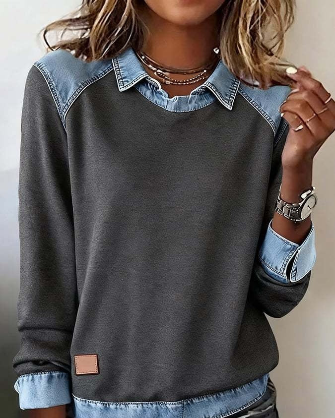 Irregular Street Style Pullover – Solid Color Oversized Sweatshirt