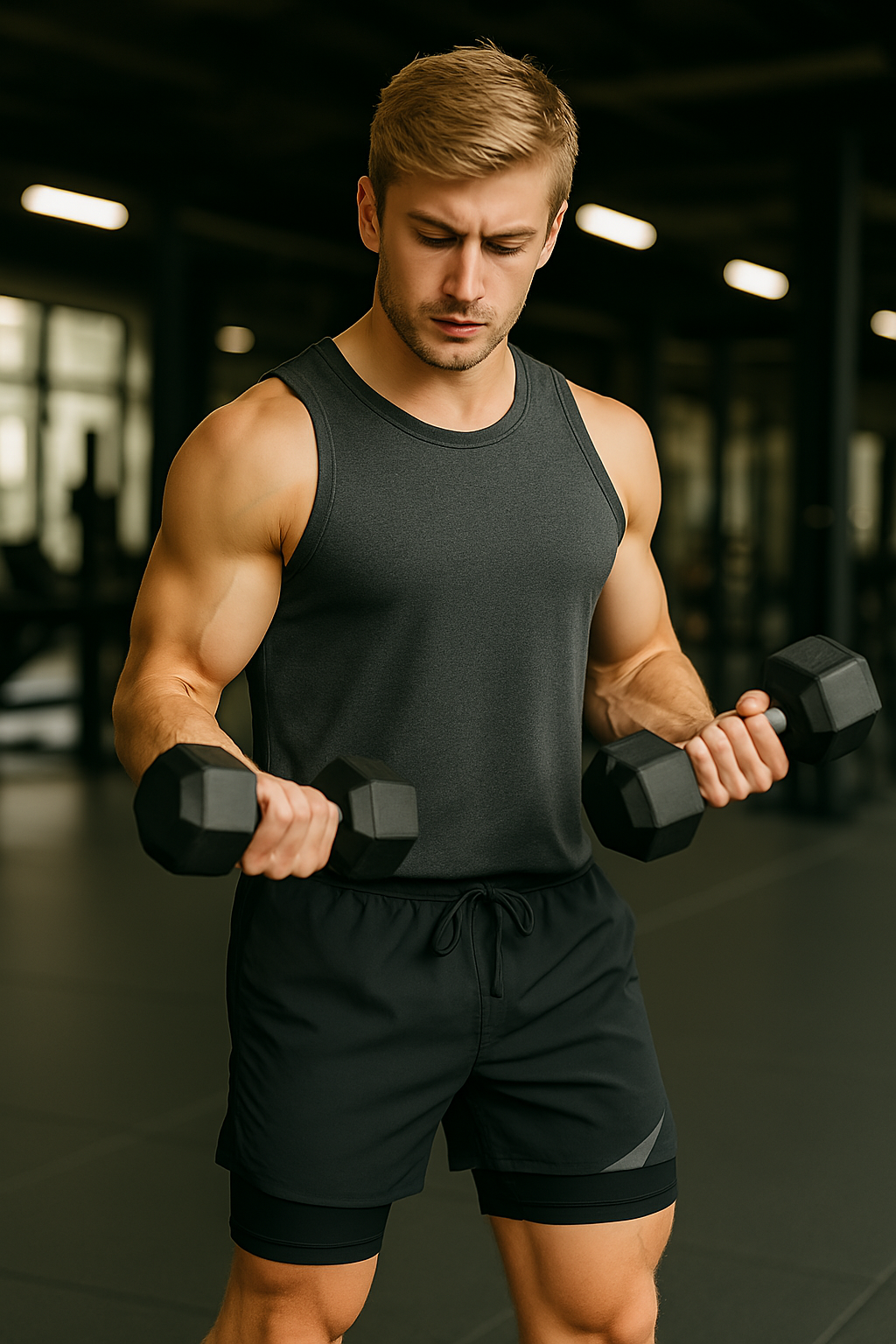 Men's 2-in-1 Training Shorts - Compression & Quick-Dry Fabric