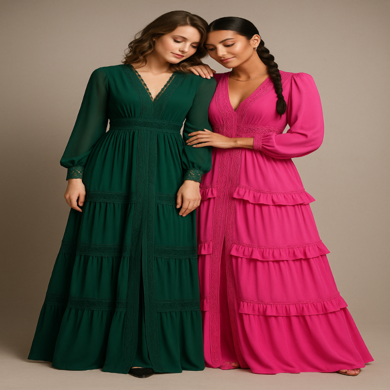 Mila | Elegant Long Flowy Dress – 2 for 1 Special Offer