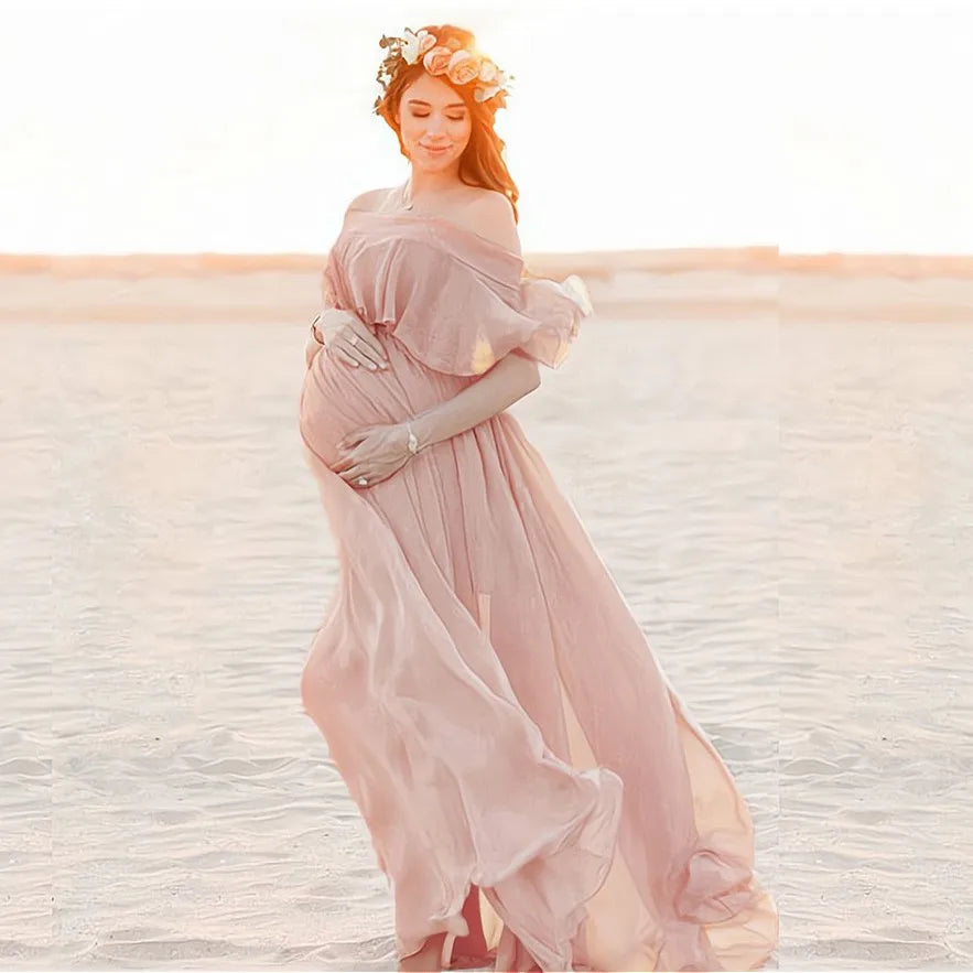 https://ae01.alicdn.com/kf/S254a779a8be543dfb709a037e7d00e99M/New-Pink-Ruffles-Maternity-Dresses-For-Photo-Shoot-Bohemian-Chiffon-Pregnant-Women-Photography-Props-Maxi-Dress.jpg