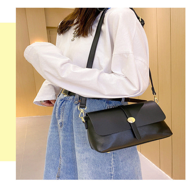 Sac bandoulière en cuir véritable – Élégance intemporelle et design structuré