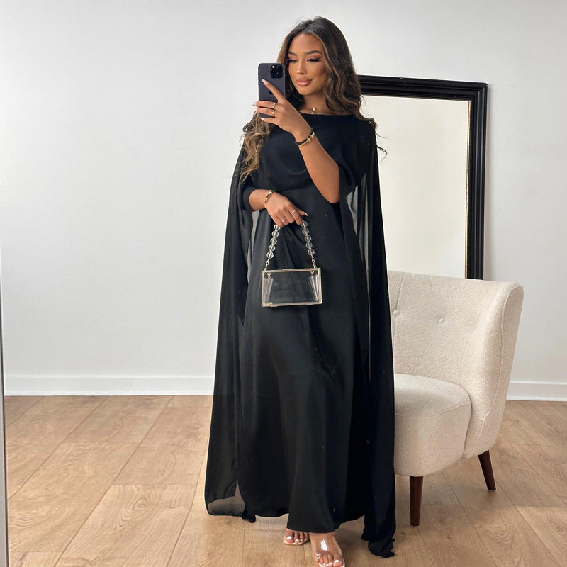 Chiffon Djellaba Dress – Loose Fit with Flowing Big Hem