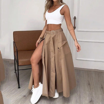 Sleeveless Slit Two-Piece Set – Chic European & American Style