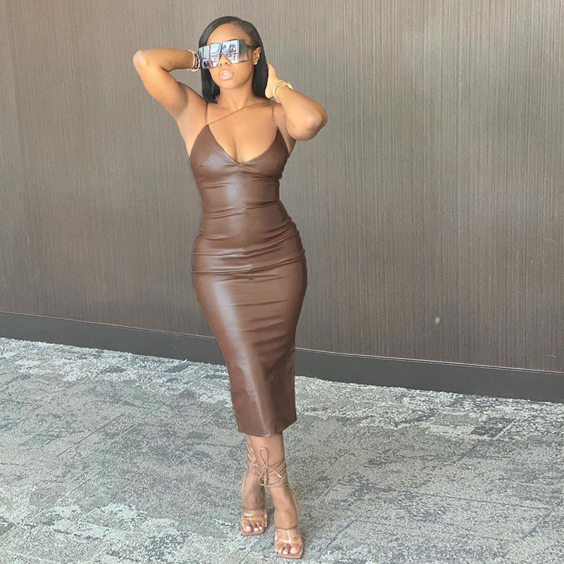 Sexy Chloe leather dress