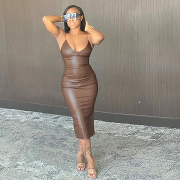 Sexy Chloe leather dress