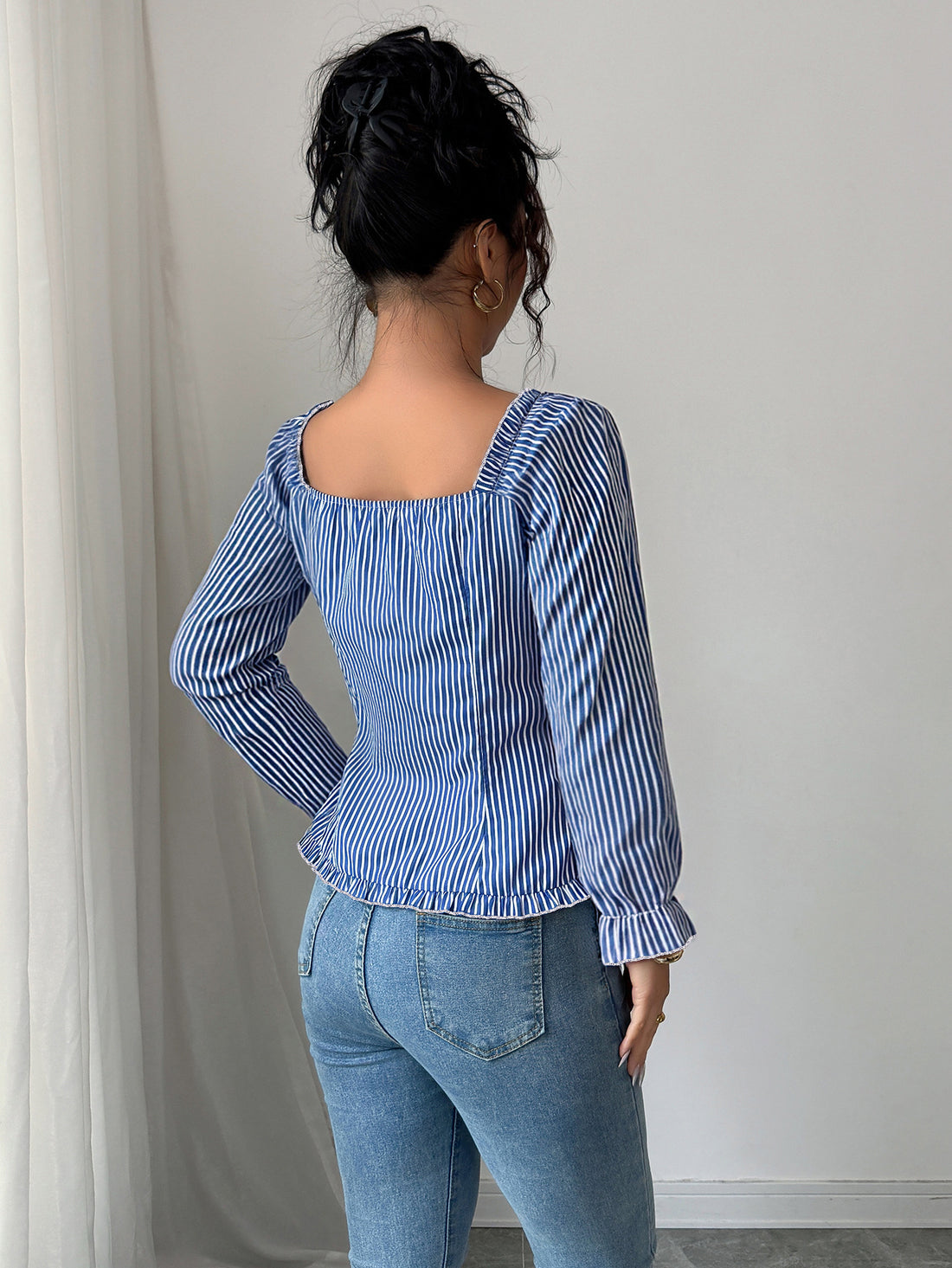 Women’s Striped Long-Sleeve T-Shirt Blouse – Effortless Hot Girl Style
