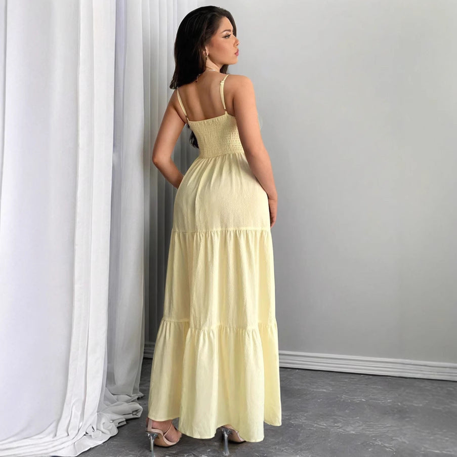 Sexy Backless Swing Long Slip Dress
