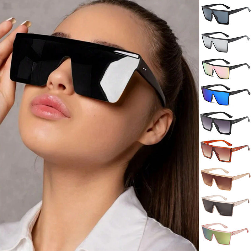 Fashion One-Piece Large Rim Sunglasses – Bold & Stylish