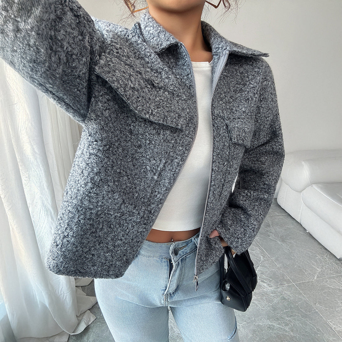 Women’s Elegant Long-Sleeved Jacket – Timeless & Refined