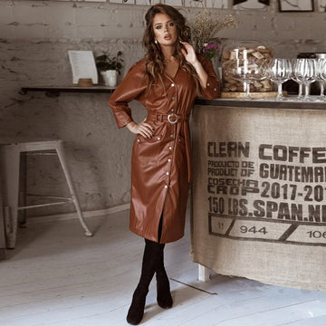 Alicia leather dress