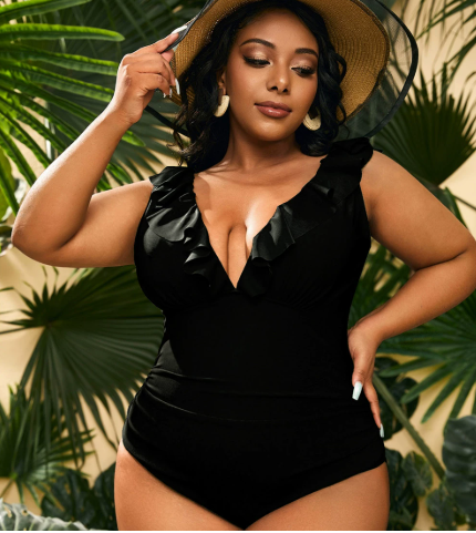 Swimsuit – One-Piece Solid Color Swimwear