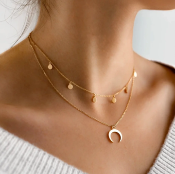 18K Gold Moon & Star Necklace – Delicate Shine for Everyday Magic